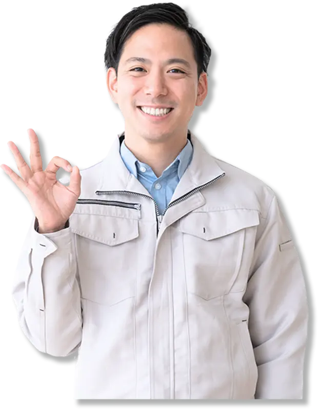 OKマークを作る男性の写真